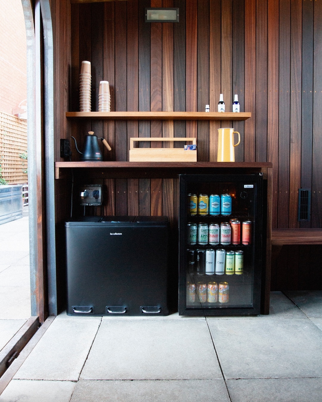 Rooftop Saunas Brixton Mini-bar, tea:coffee station complimentary aromatherapy
